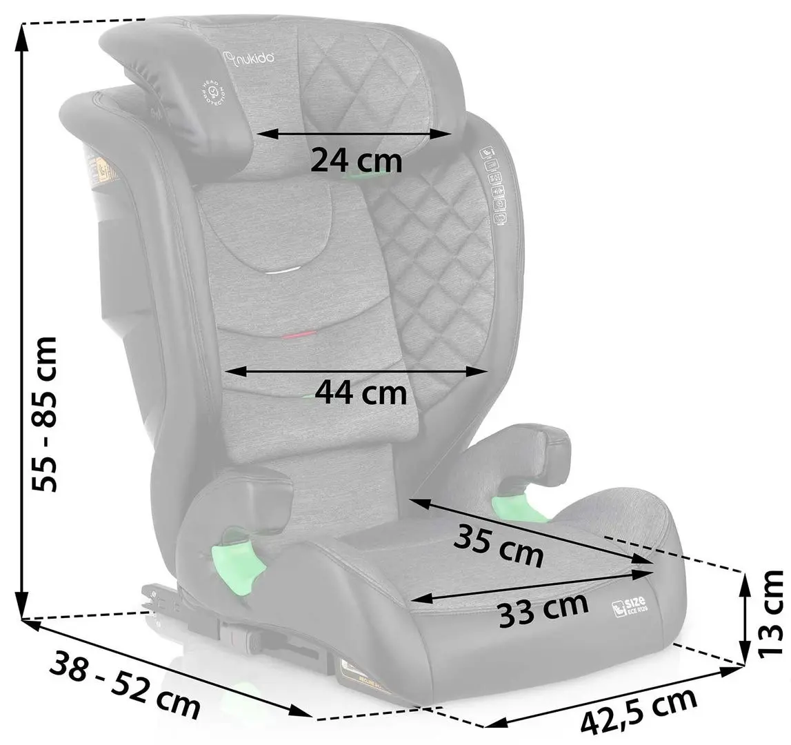 Scaun auto Nukido Louis (Black/Grey)