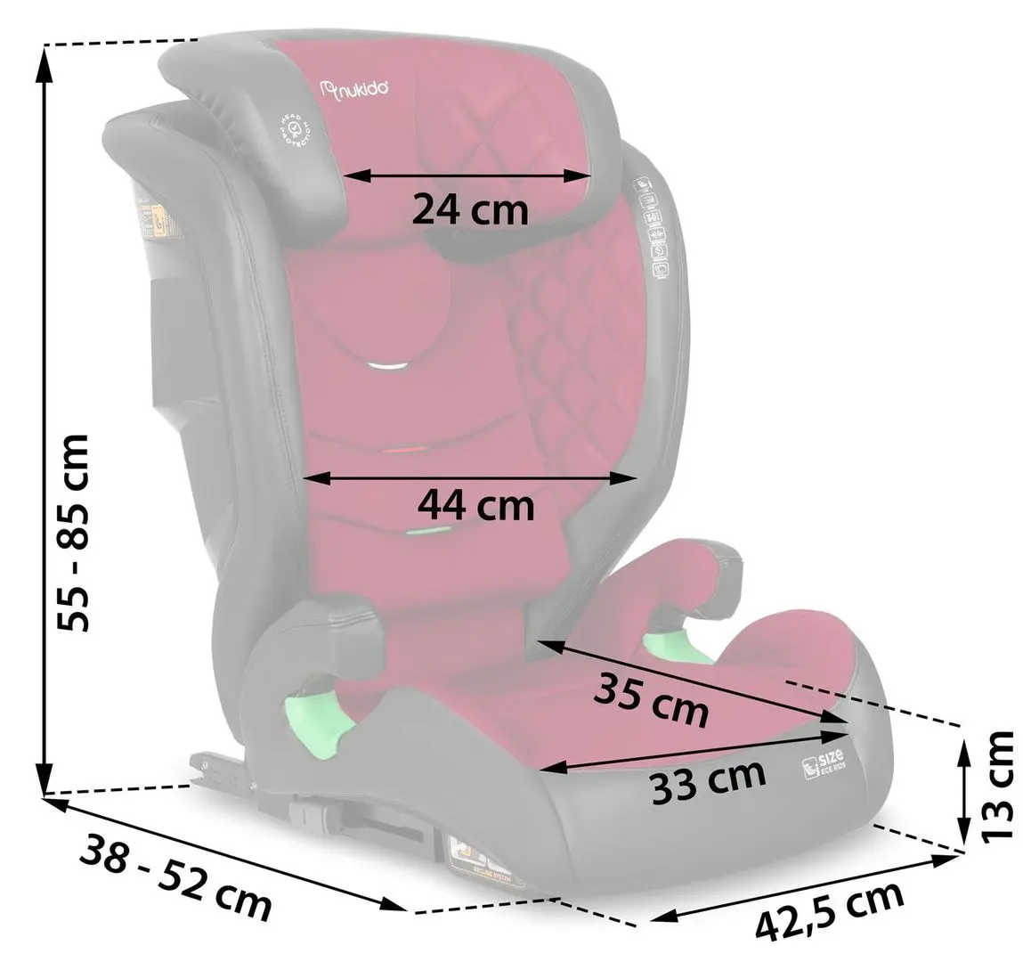 Scaun auto Nukido Louis (Black/Red)