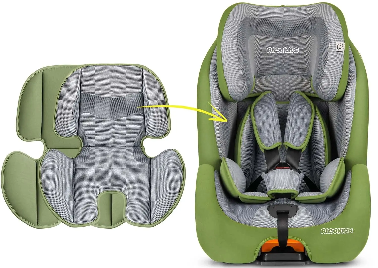 Автокресло Ricokids Qway 7082 Isofix (Gray/Green) - 6
