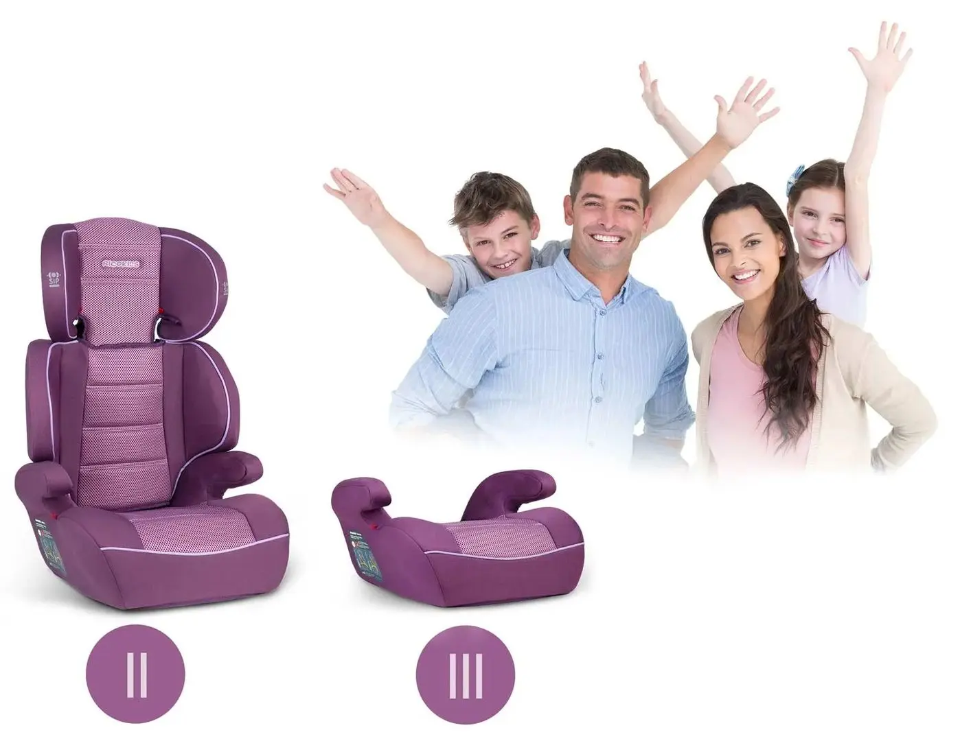 Scaun auto Ricokids Sandro 7027 (Lavender)