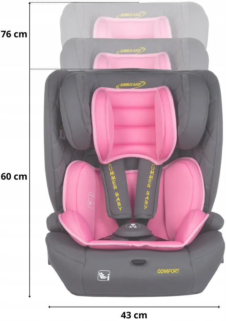 Scaun auto Summer Baby Comfort (Grey/Pink)