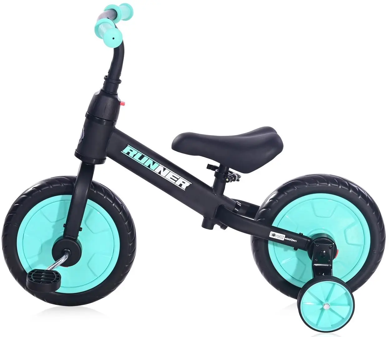 Bicicleta fara pedale 2in1 Bertoni (Lorelli) Runner (Black/Turquoise) - 3