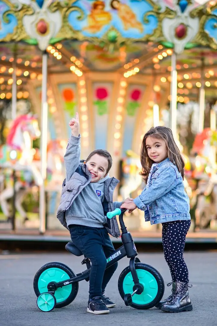 Bicicleta fara pedale 2in1 Bertoni (Lorelli) Runner (Black/Turquoise) - 8