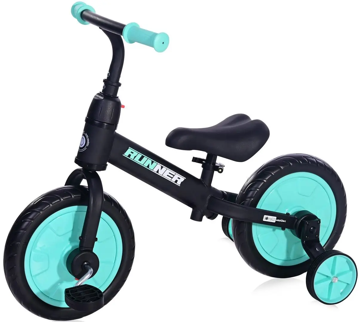 Bicicleta fara pedale 2in1 Bertoni (Lorelli) Runner (Black/Turquoise)