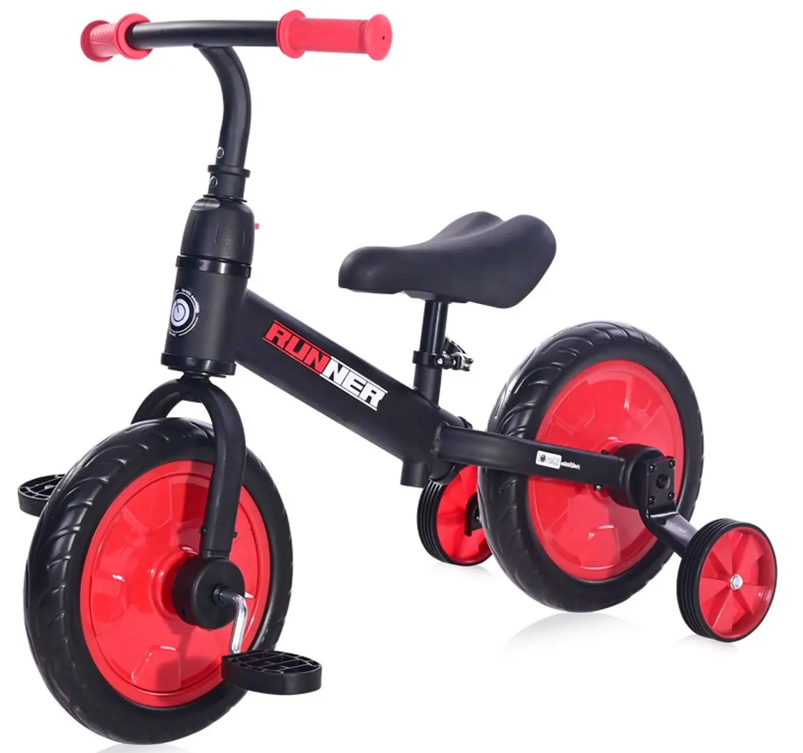 Bicicleta fara pedale Bertoni (Lorelli) Runner 2in1 (Black/Red) - 2