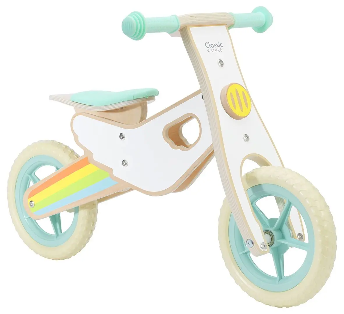 Bicicleta fara pedale Classic World Rainbow 60003 (White/Blue)