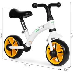 Bicicleta fara pedale Ecotoys LC-V1252 (Black/White) Thumb