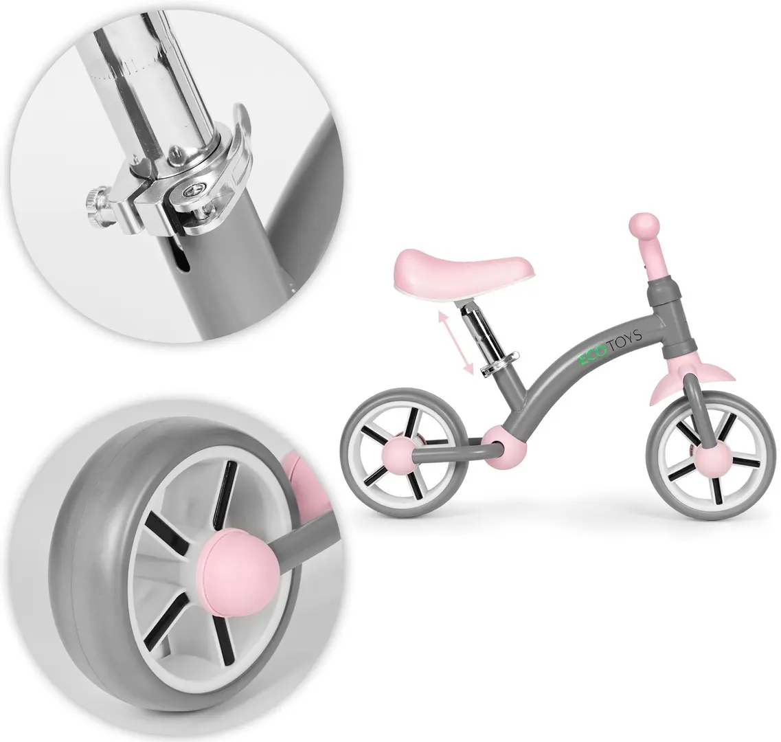 Bicicleta fara pedale Ecotoys LC-V1252 (Grey/Pink)