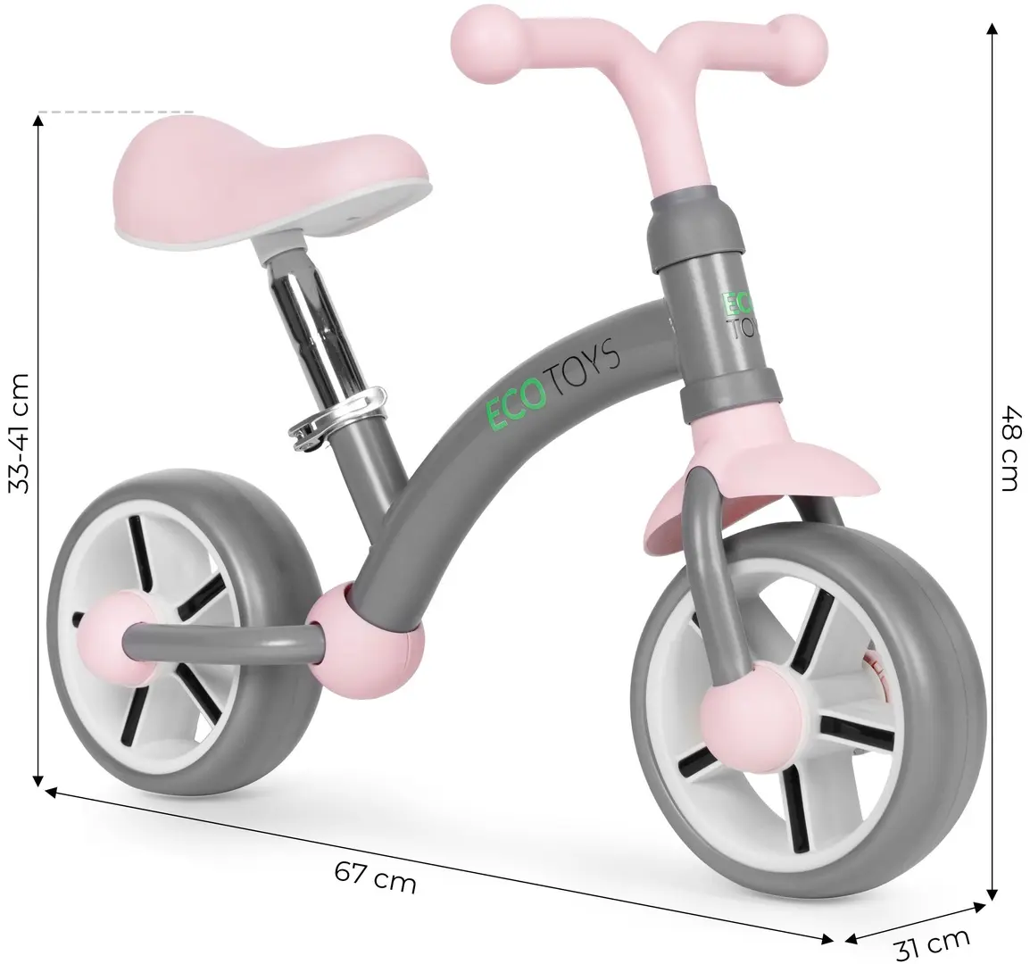 Bicicleta fara pedale Ecotoys LC-V1252 (Grey/Pink)