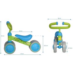 Bicicleta fara pedale Enero Dino 1020600 (Blue/Green) Thumb