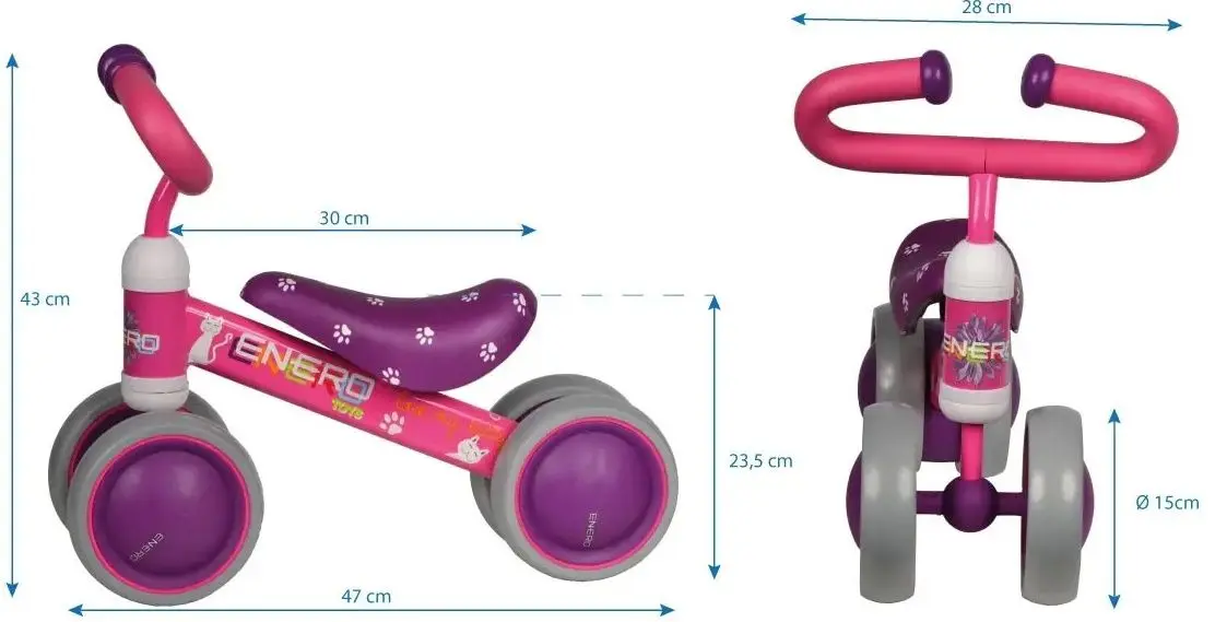 Bicicleta fara pedale Enero Love Kitty 1020617 (Pink/Purple) - 6