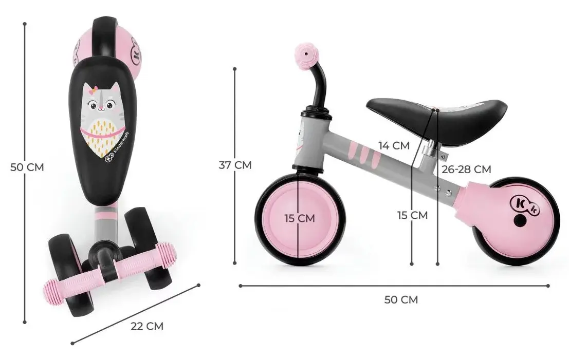 Bicicleta fara pedale KinderKraft Cutie KKRCUTIPNK0000 (Pink) - 6