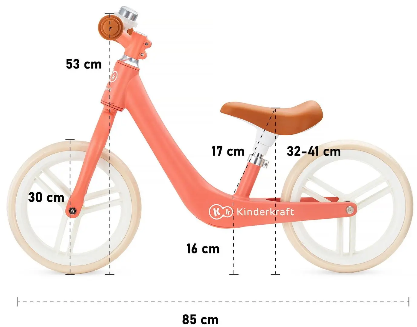 Bicicleta fara pedale Kinderkraft Fly Plus (Magic Coral) - 9