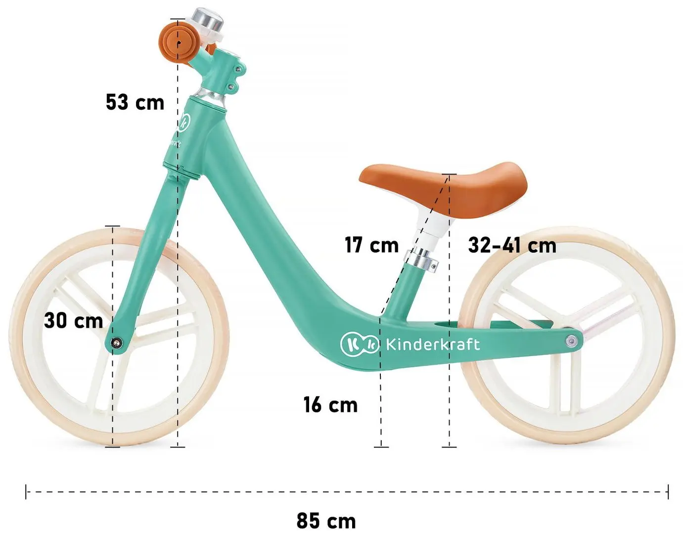 Bicicleta fara pedale Kinderkraft Fly Plus (Midnight Green) - 9