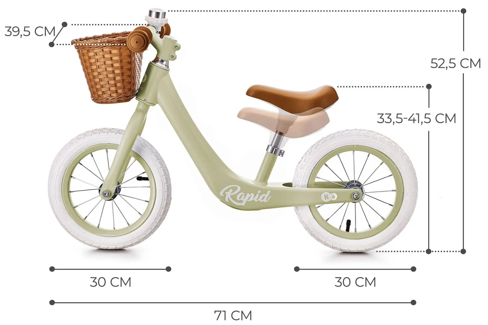 Bicicleta fara pedale KinderKraft Rapid KRRAPI00GRE0000 (Green) - 9