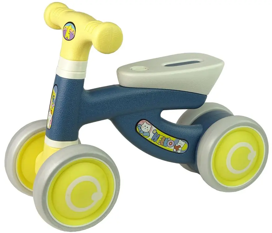 Bicicleta fara pedale LeanToys Hello (Blue/Yellow)