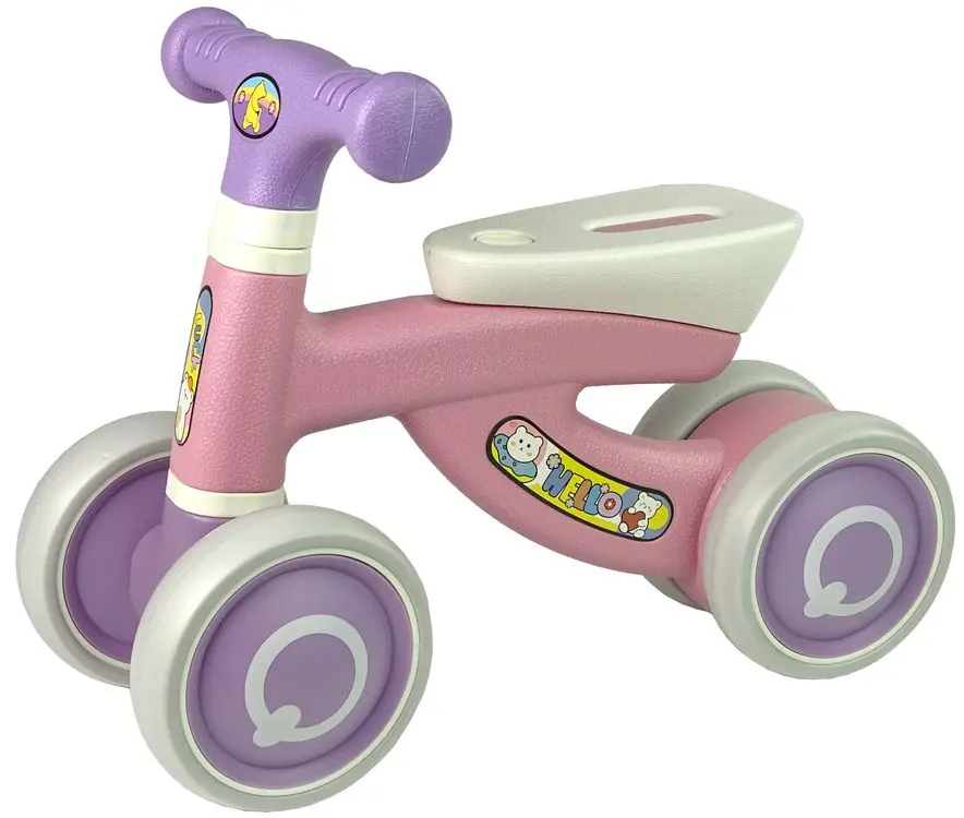 Bicicleta fara pedale LeanToys Hello (Pink/Purple)