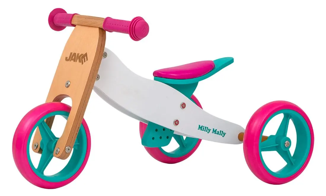 Беговел 2в1 Milly Mally Jake Classic Candy (White/Pink/Turquoise)