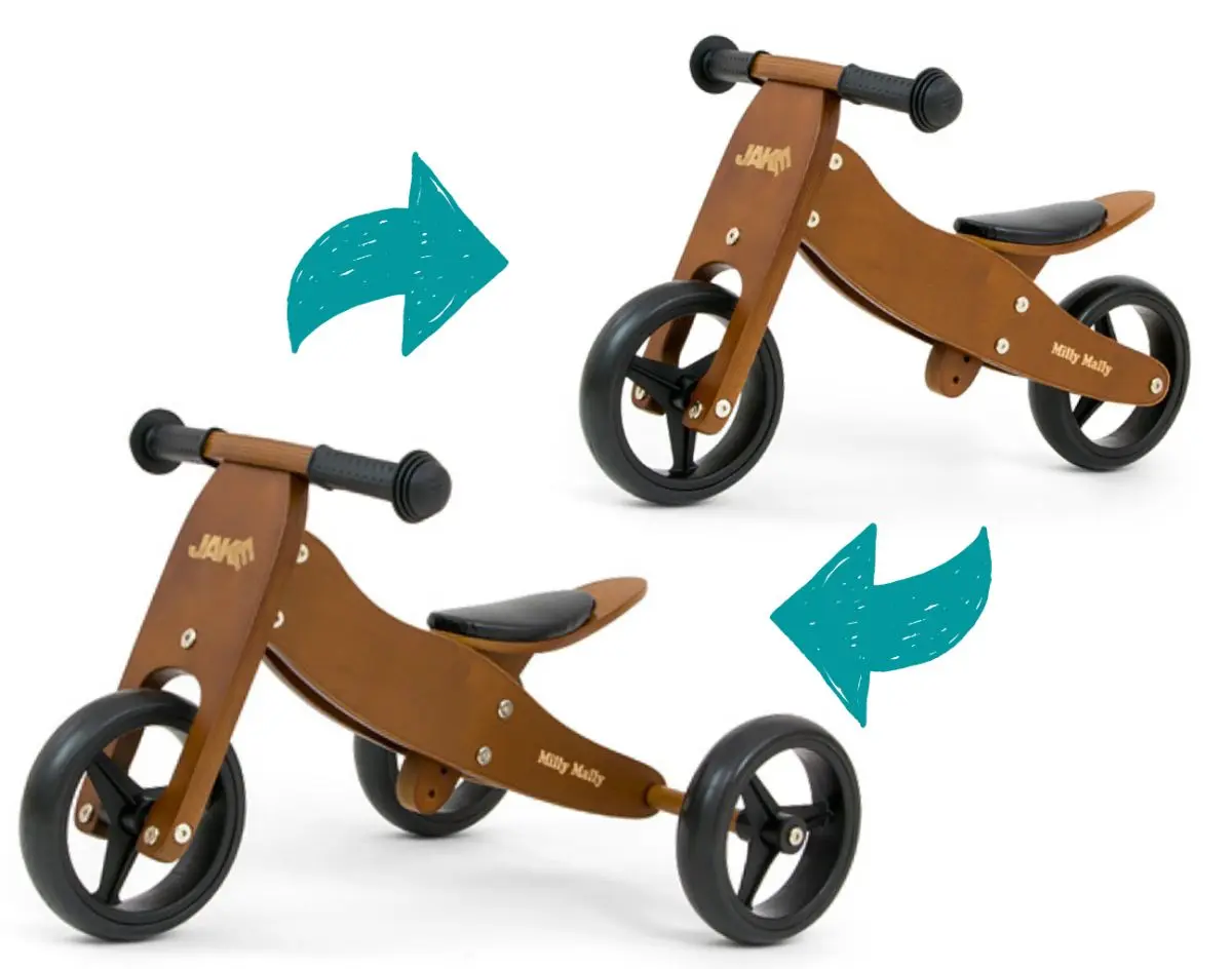 Bicicleta fara pedale 2in1 Milly Mally Jake (Dark Natural) - 3