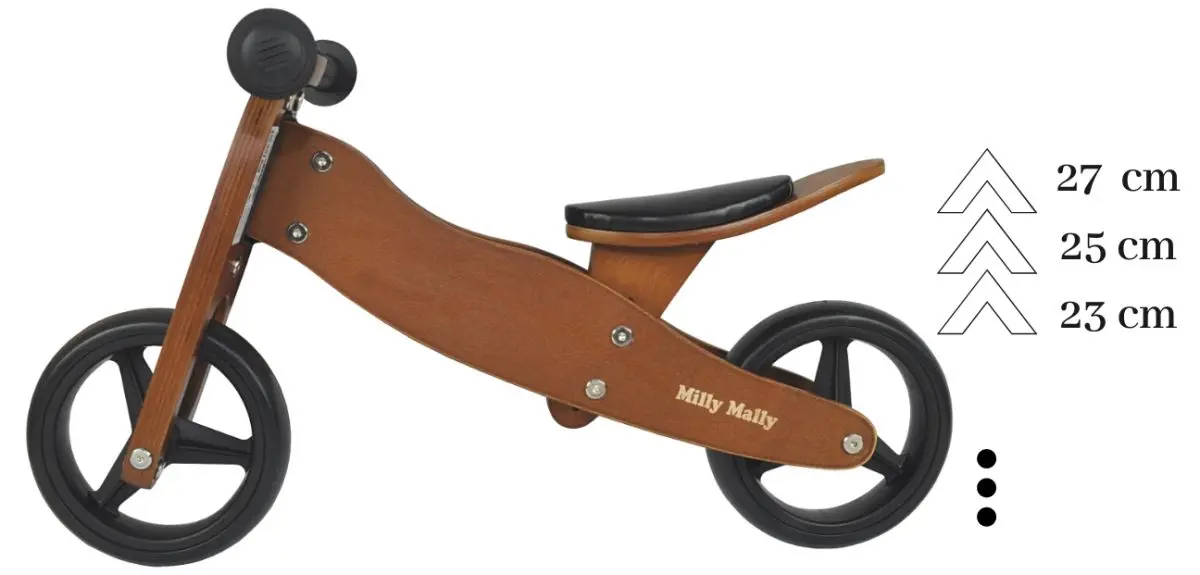 Bicicleta fara pedale 2in1 Milly Mally Jake (Dark Natural) - 4