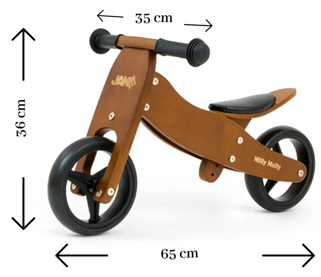 Bicicleta fara pedale 2in1 Milly Mally Jake (Dark Natural) - 5
