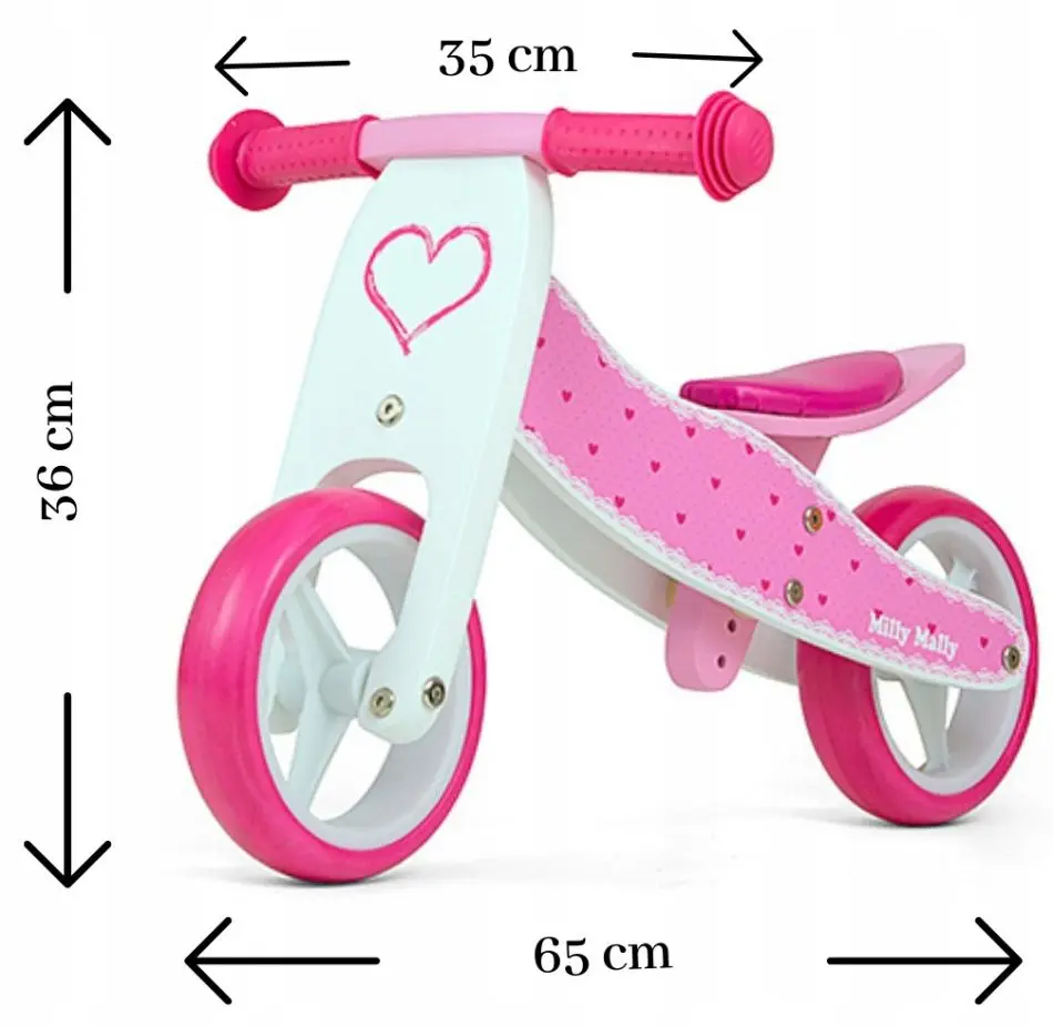 Беговел 2в1 Milly Mally Jake Hearts (Pink/White) - 3