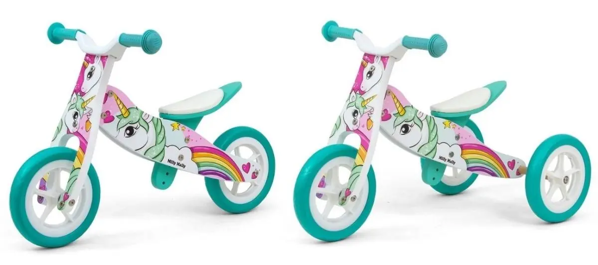 Bicicleta fara pedale 2in1 Milly Mally Look Unicorn (White/Turquoise) - 3