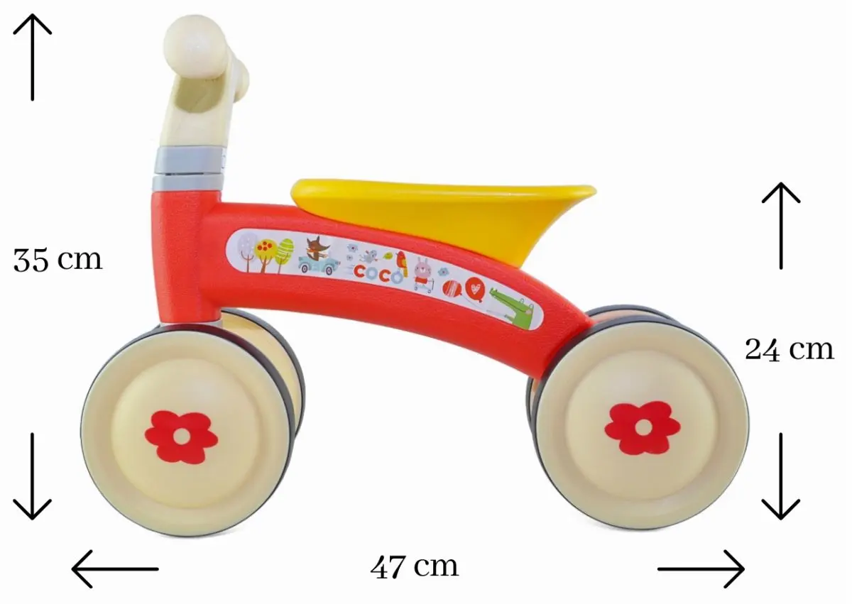 Bicicleta fara pedale Milly Mally Coco (Red/Yellow) - 8