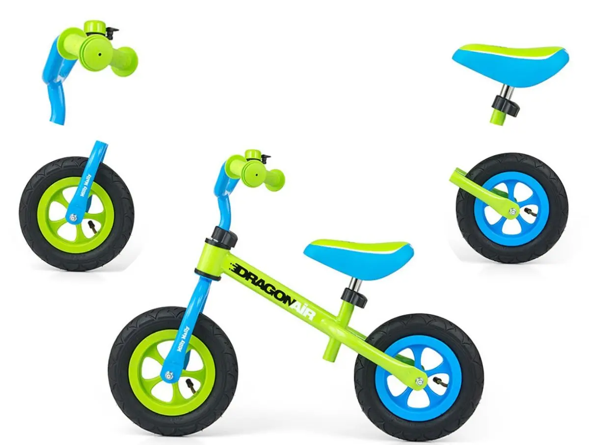 Bicicleta fara pedale Milly Mally Dragon Air (Green) - 3