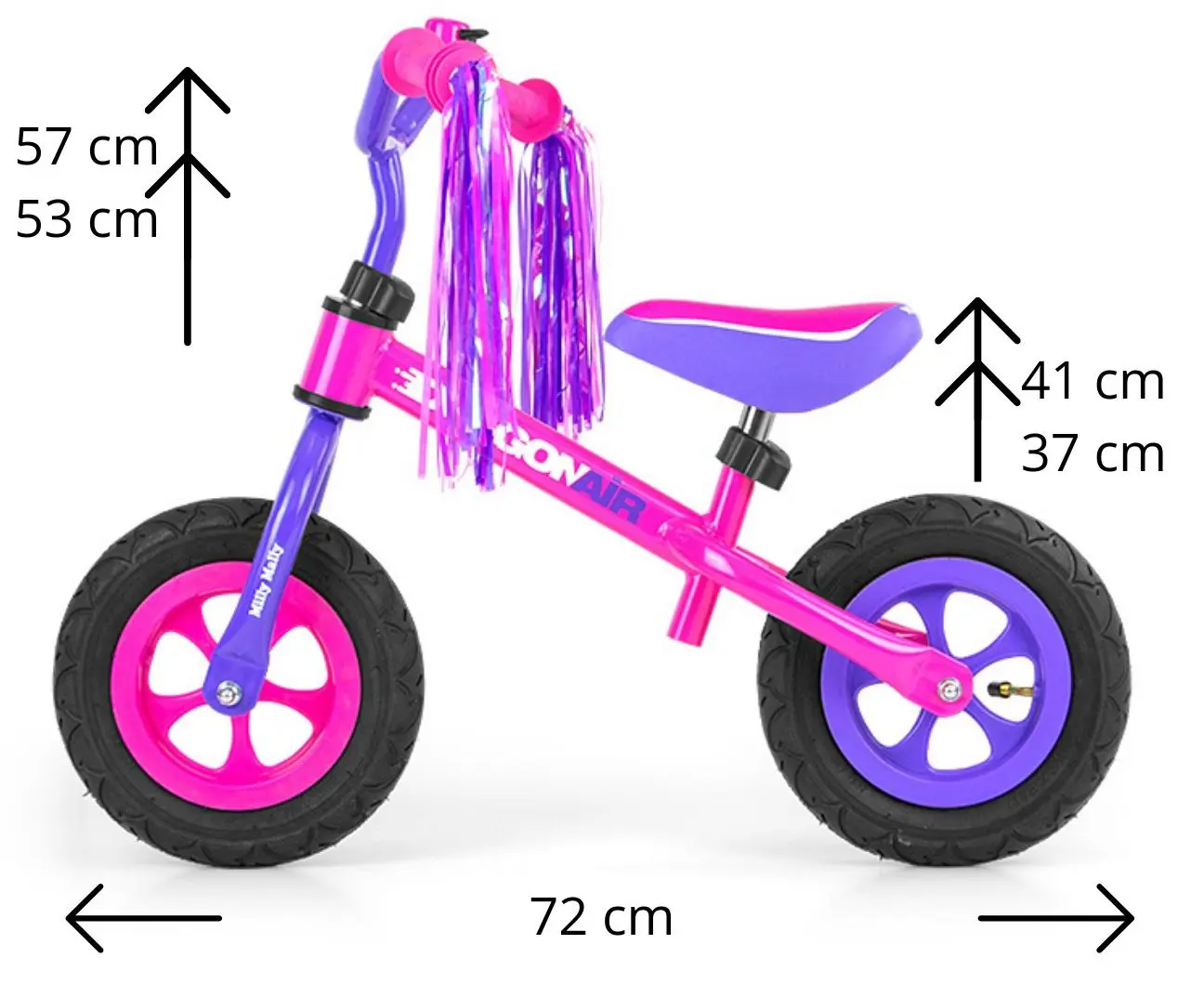 Bicicleta fara pedale Milly Mally Dragon Air (Pink) - 3