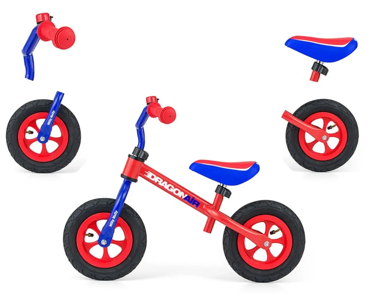 Bicicleta fara pedale Milly Mally Dragon Air (Red/Blue) - 3