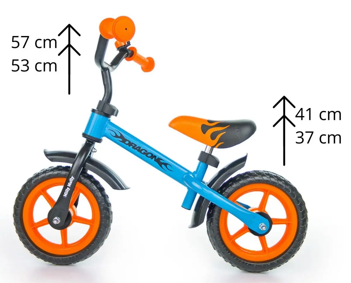 Bicicleta fara pedale Milly Mally Dragon (Blue/Orange) - 2