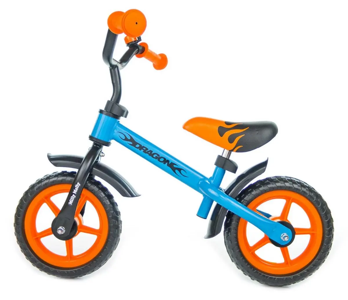 Bicicleta fara pedale Milly Mally Dragon (Blue/Orange)