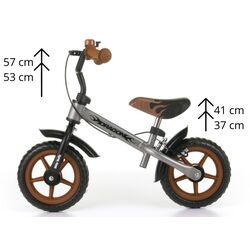 Bicicleta fara pedale Milly Mally Dragon Classic cu frana (Silver/Brown) Thumb