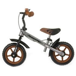 Bicicleta fara pedale Milly Mally Dragon Classic cu frana (Silver/Brown)