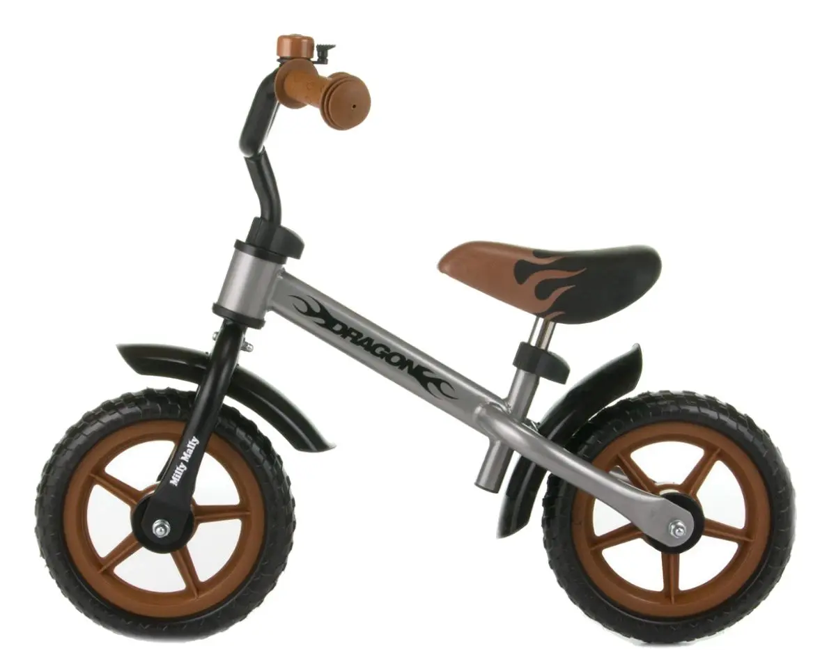 Bicicleta fara pedale Milly Mally Dragon Classic (Silver/Brown)