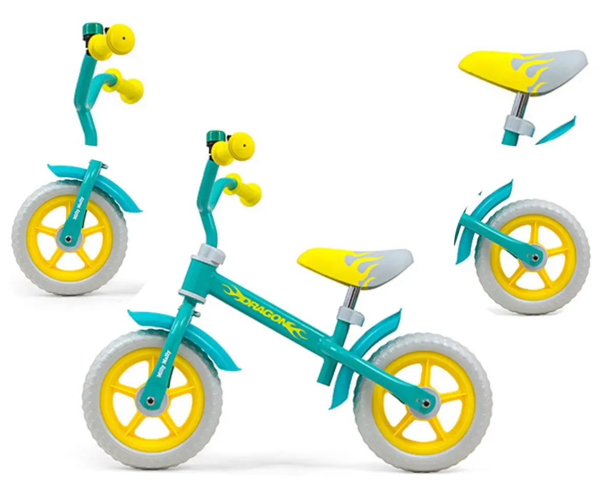 Bicicleta fara pedale Milly Mally Dragon (Mint) - 3