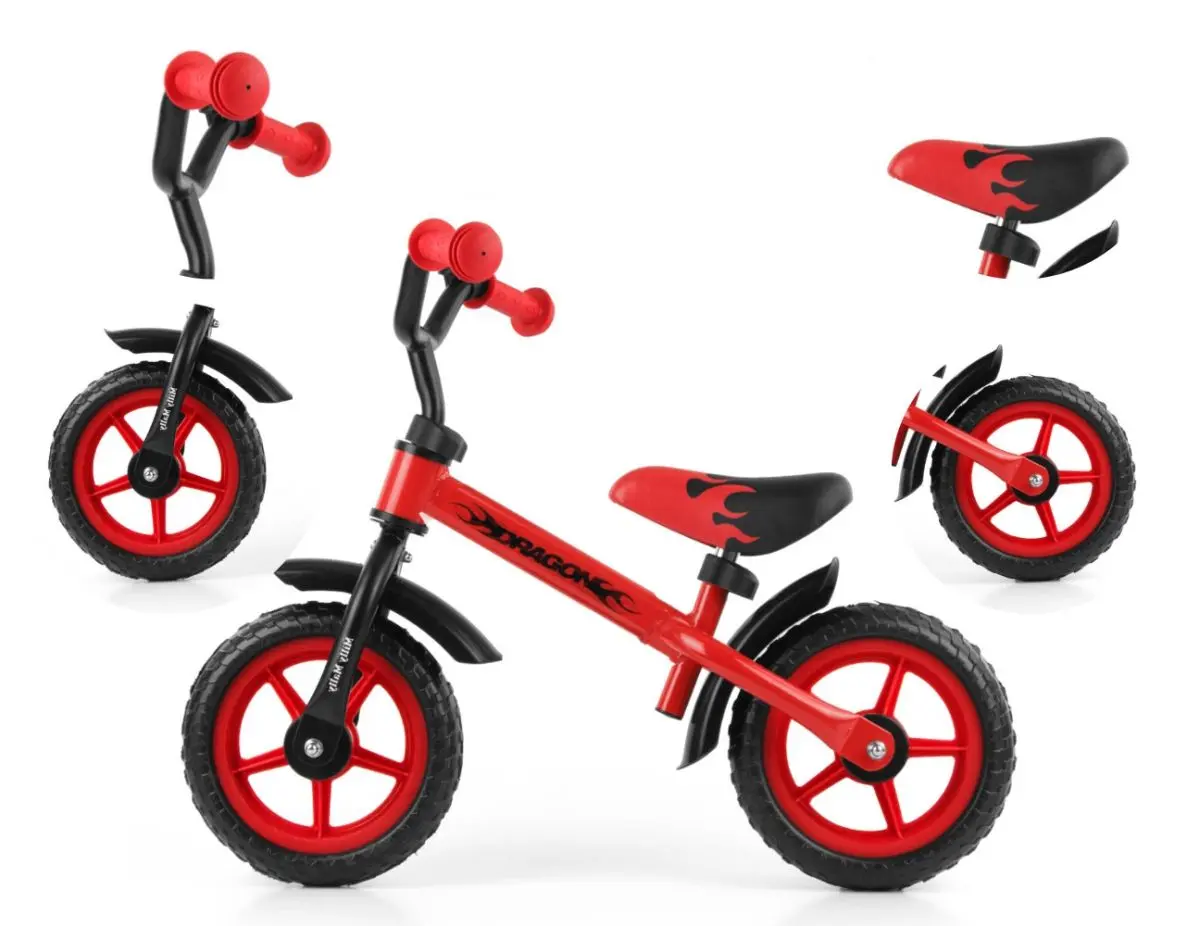 Bicicleta fara pedale Milly Mally Dragon (Red) - 3