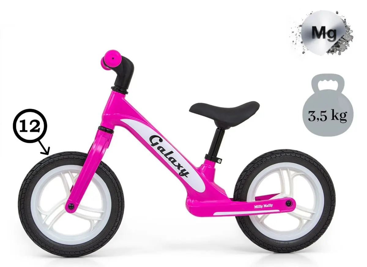 Bicicleta fara pedale Milly Mally Galaxy (Pink) - 7