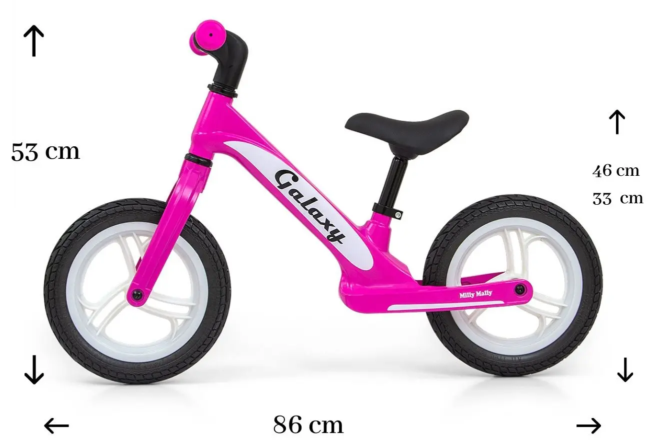 Bicicleta fara pedale Milly Mally Galaxy (Pink) - 9