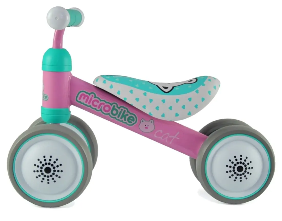 Bicicleta fara pedale Milly Mally Micro Cat (Pink/Turquoise) - 4