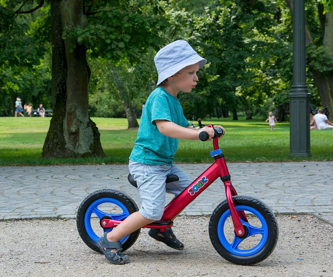 Bicicleta fara pedale Milly Mally Sonic (Red/Blue)