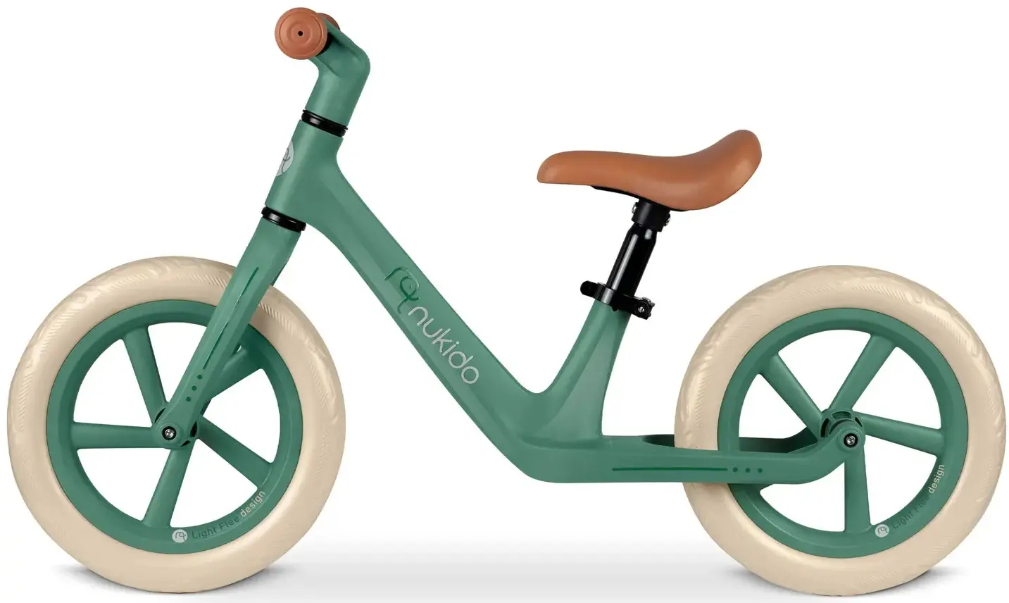 Bicicleta fara pedale Nukido Light Flee 760403 (Green/Brown) - 5