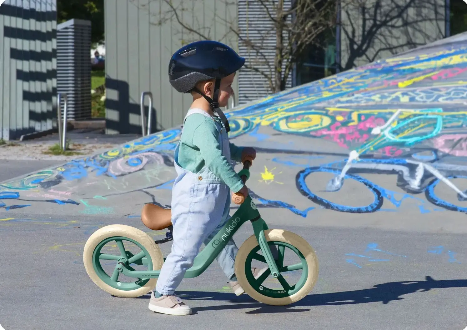 Bicicleta fara pedale Nukido Light Flee 760403 (Green/Brown) - 8