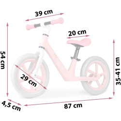 Bicicleta fara pedale Nukido Light Flee 760404 (Pink/Grey) Thumb
