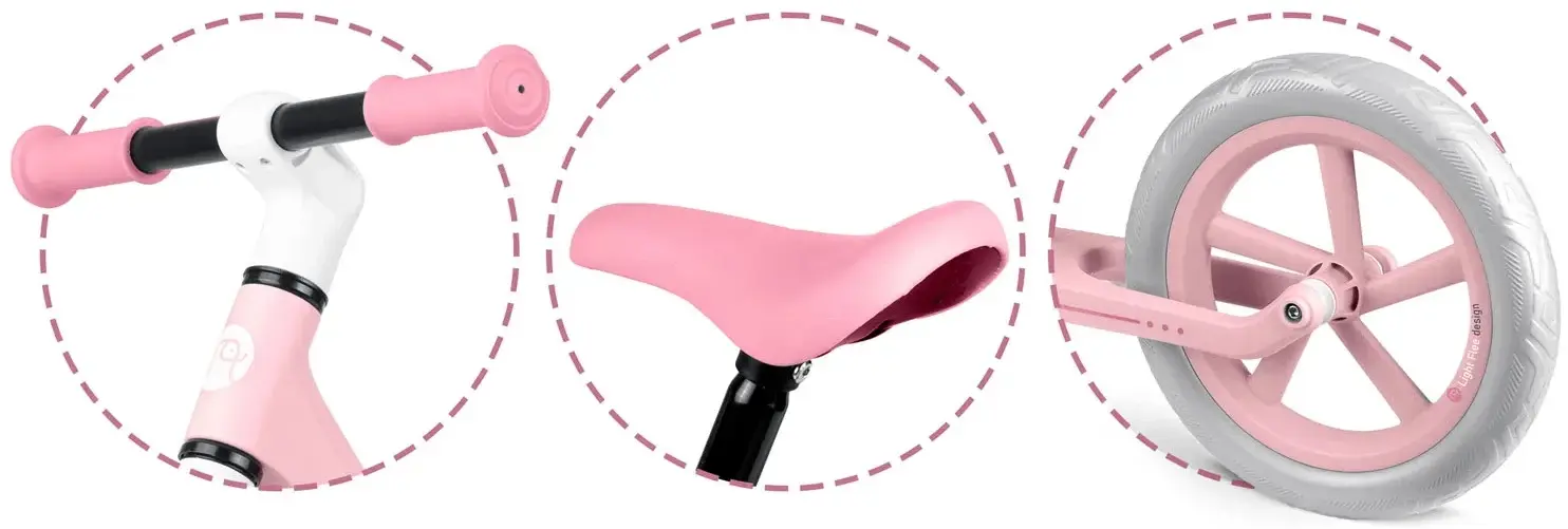 Bicicleta fara pedale Nukido Light Flee 760404 (Pink/Grey) - 3