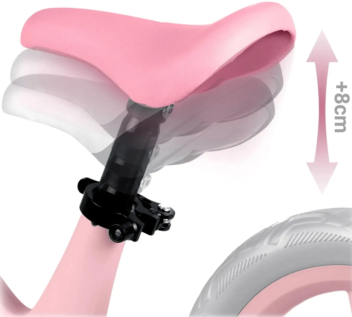 Bicicleta fara pedale Nukido Light Flee 760404 (Pink/Grey) - 5