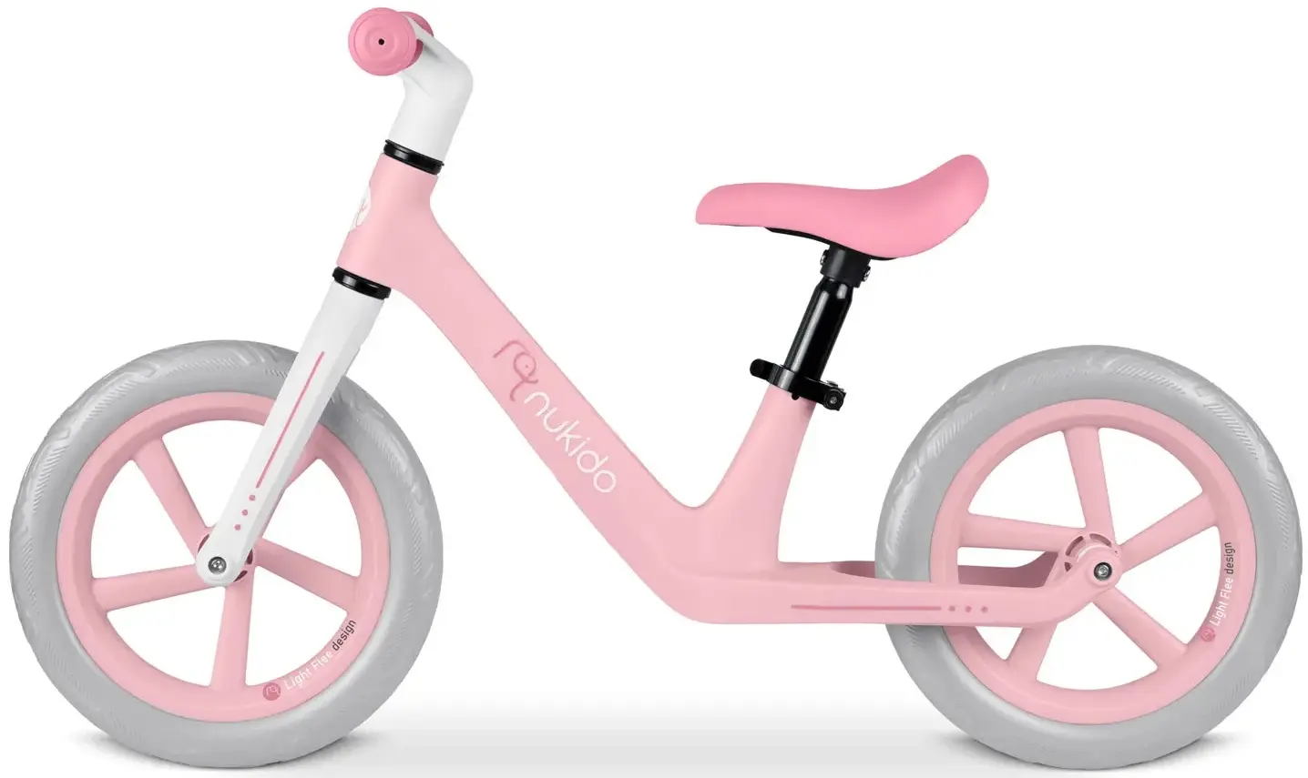 Bicicleta fara pedale Nukido Light Flee 760404 (Pink/Grey) - 6