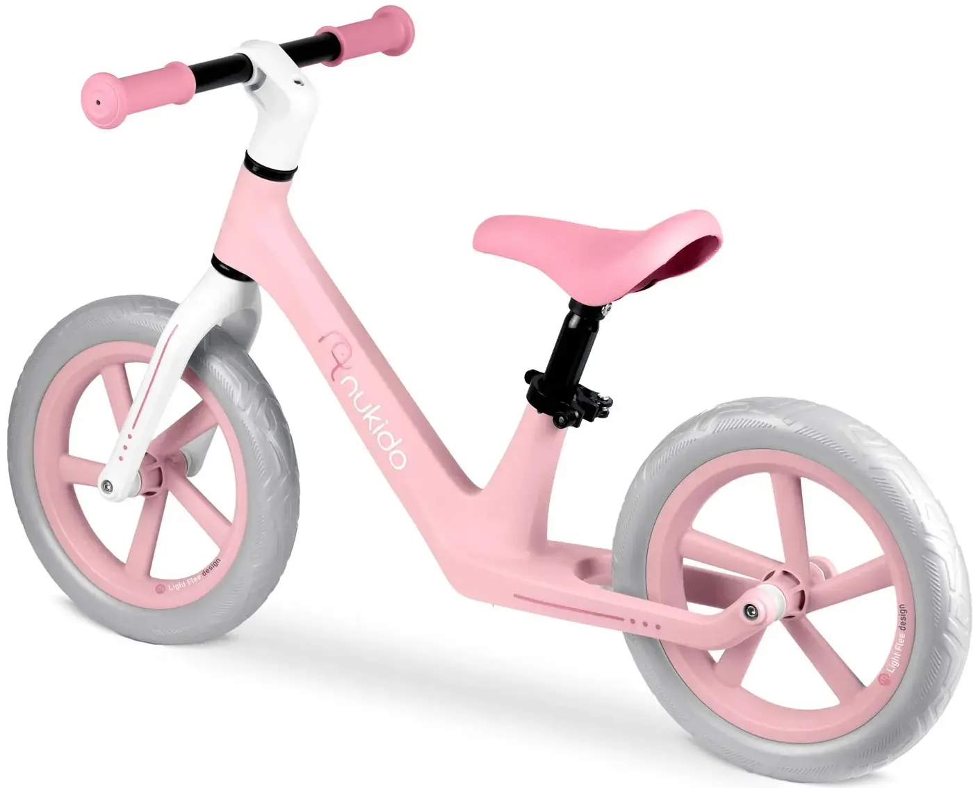 Bicicleta fara pedale Nukido Light Flee 760404 (Pink/Grey) - 7