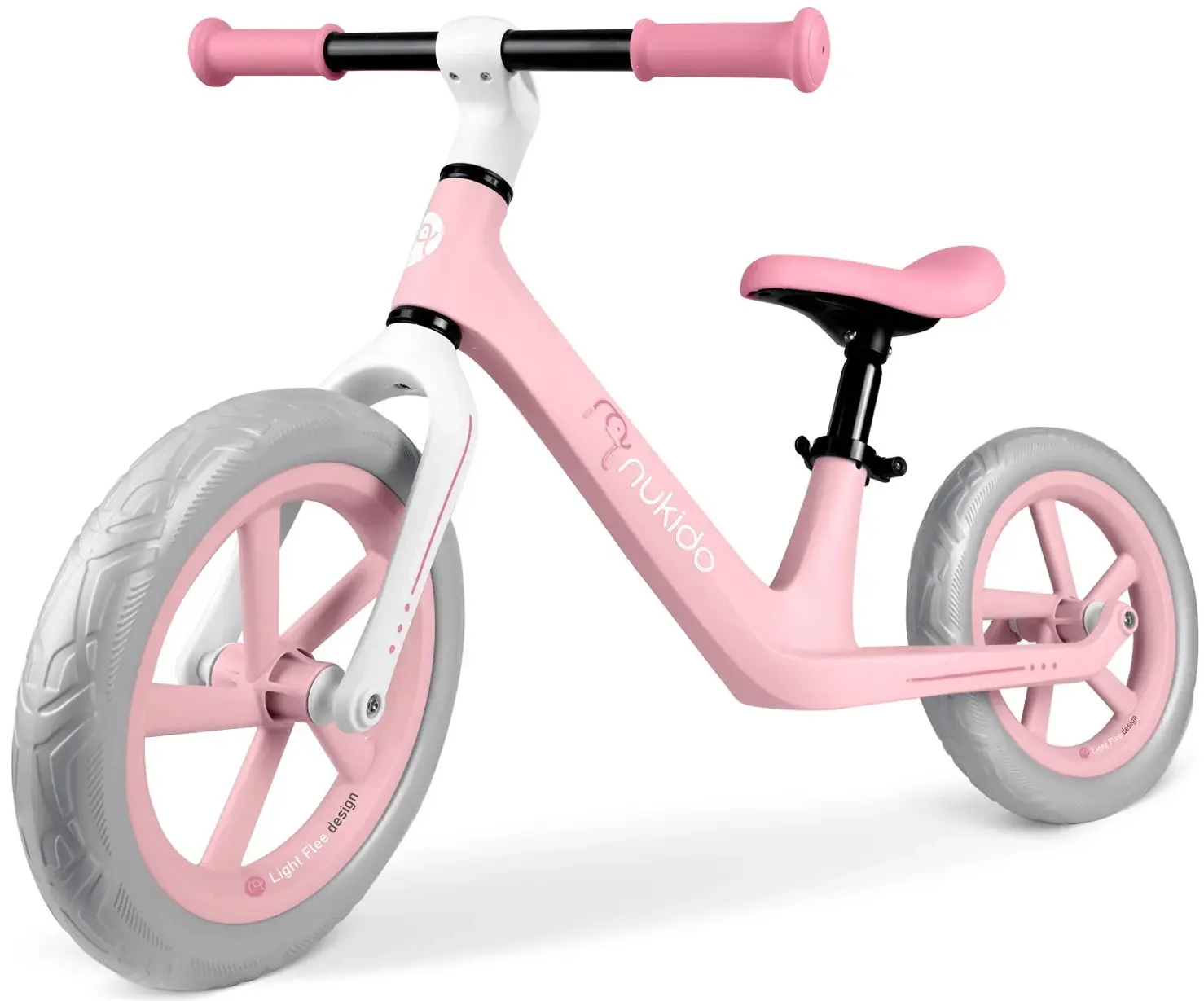 Bicicleta fara pedale Nukido Light Flee 760404 (Pink/Grey) - 8